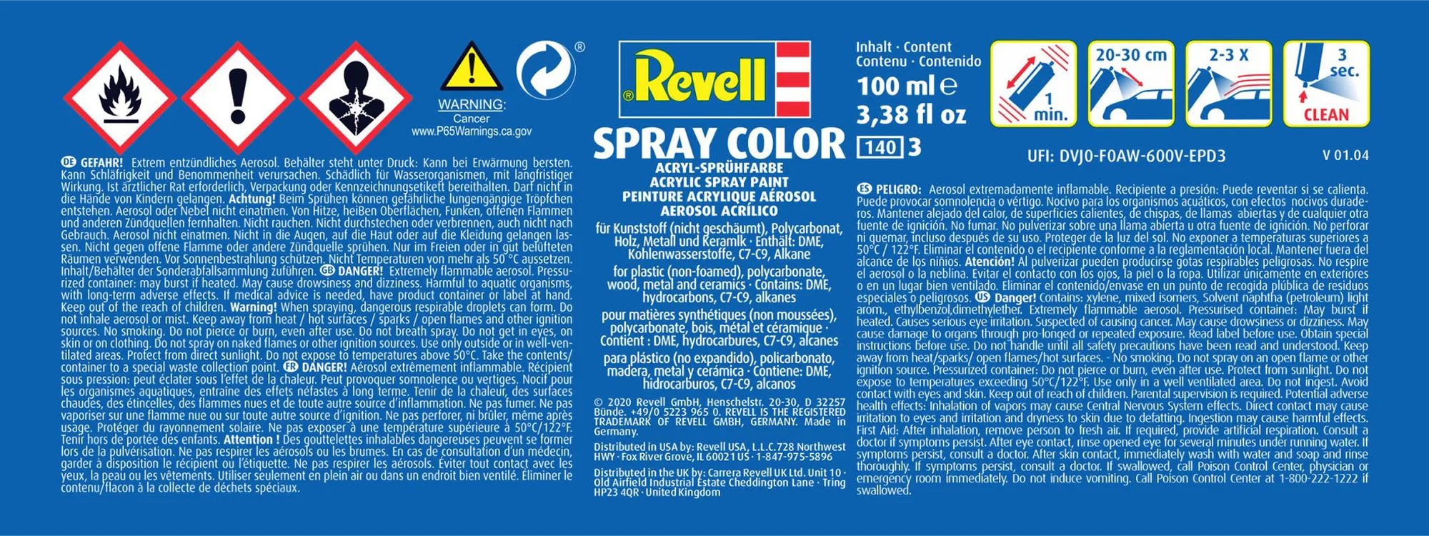 Matt "Black" Spray Color Acr. Aerosol Spray 100ml - Image 2