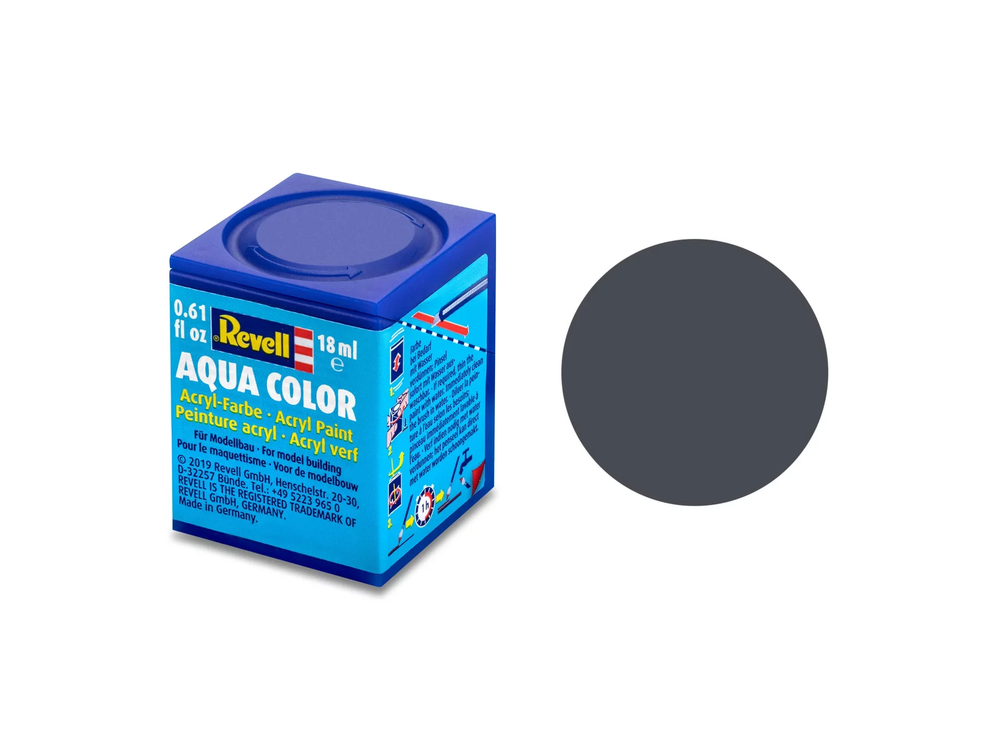 Matt "Tank Grey" (RAL 7024)Aqua Color Acrylic 18ml