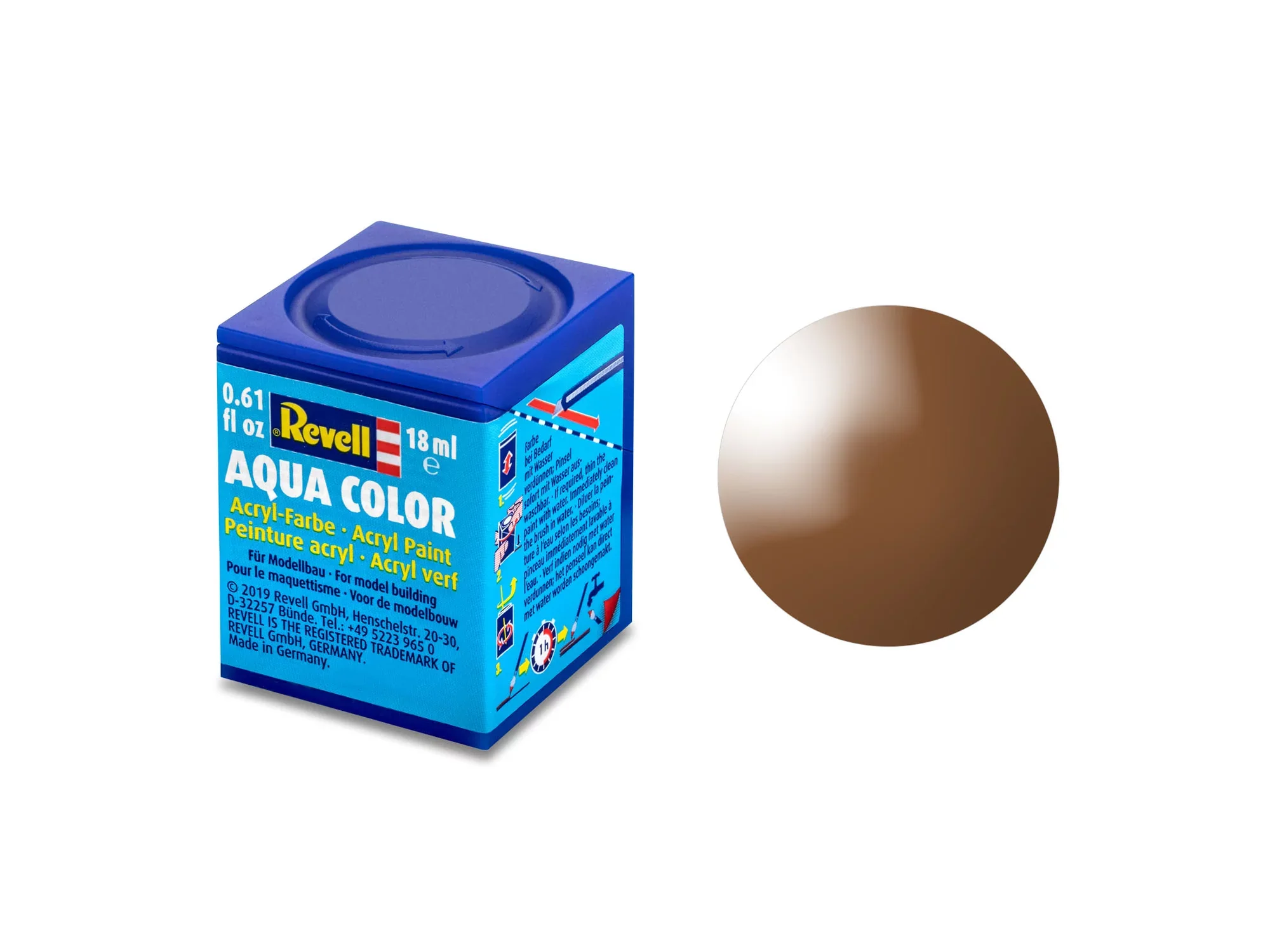 Gloss "Mud Brown"(RAL 8003)Aqua Color Acrylic 18ml