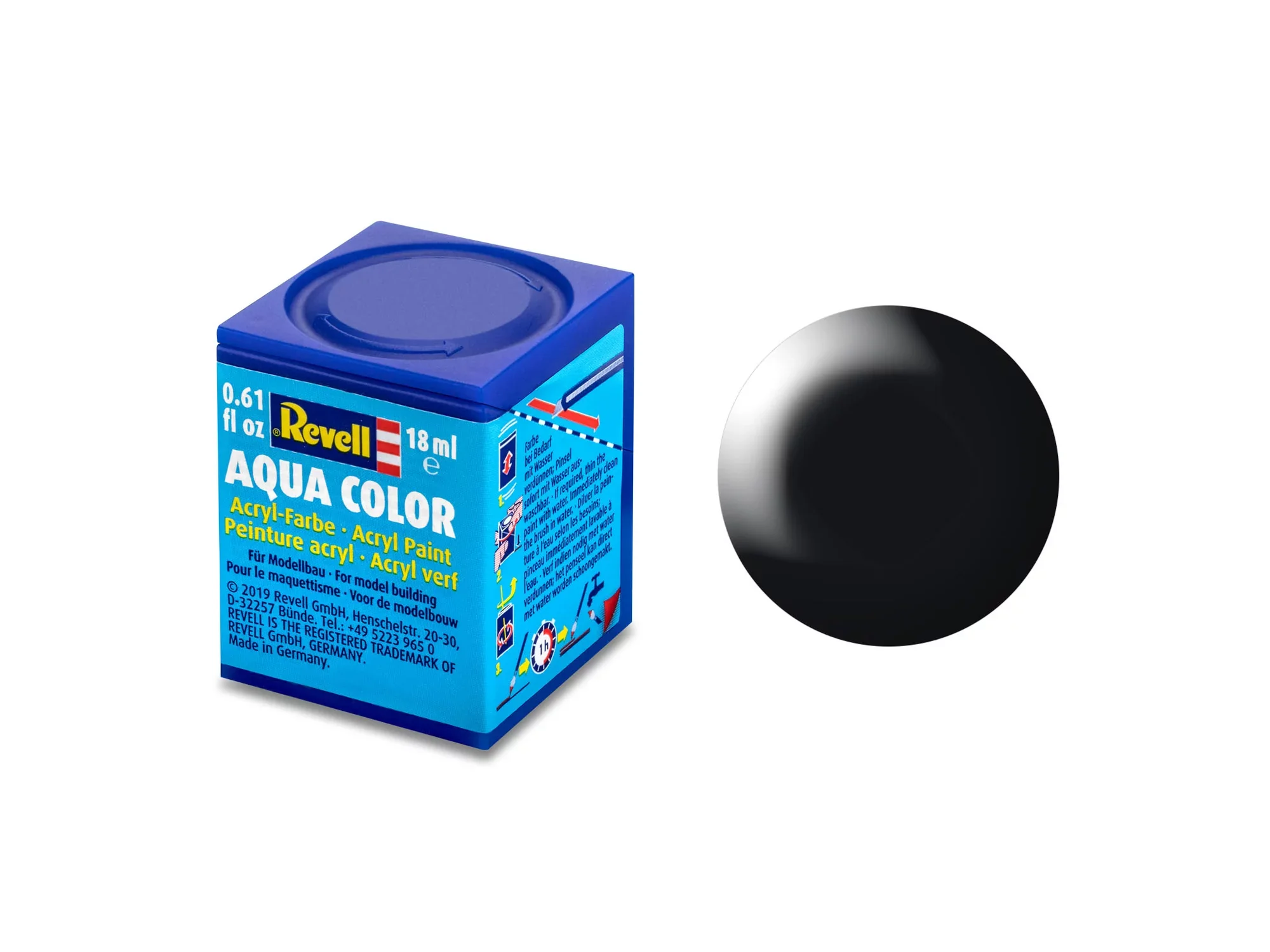 Silk "Black" (RAL 9005) Aqua Color Acrylic - 18ml