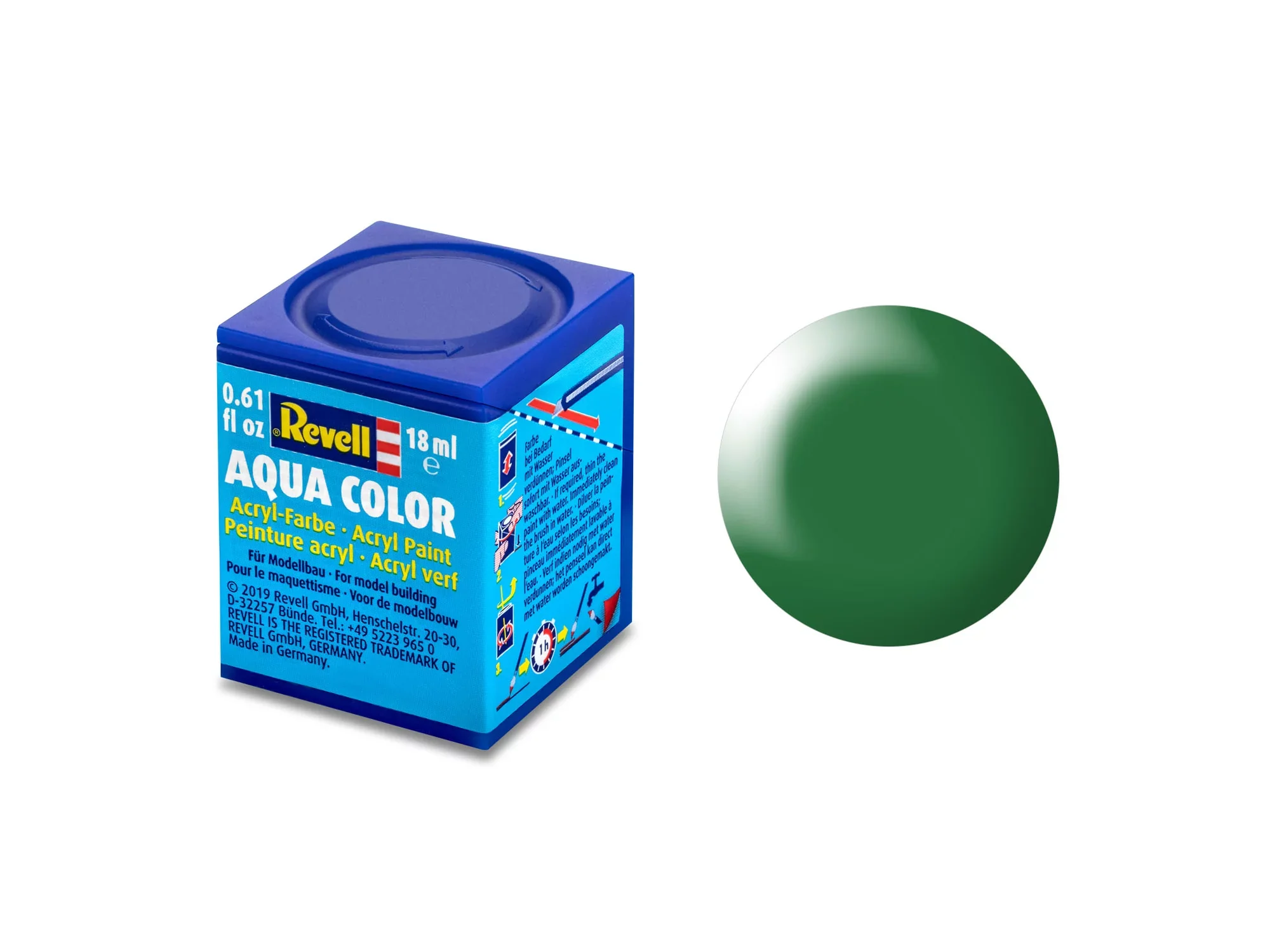 Silk "Leaf Green"(RAL 6001)Aqua Color Acrylic 18ml