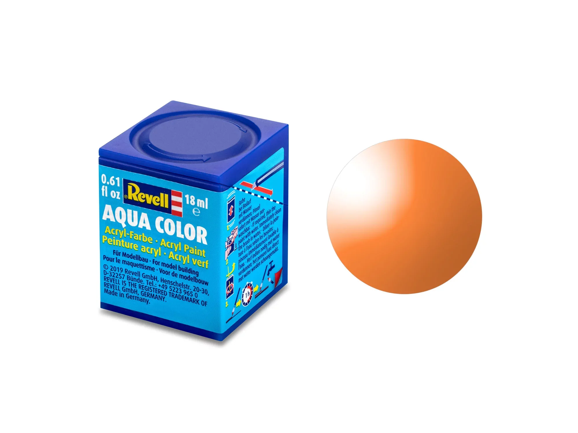 "Clear Orange" Aqua Color Acrylic - 18ml