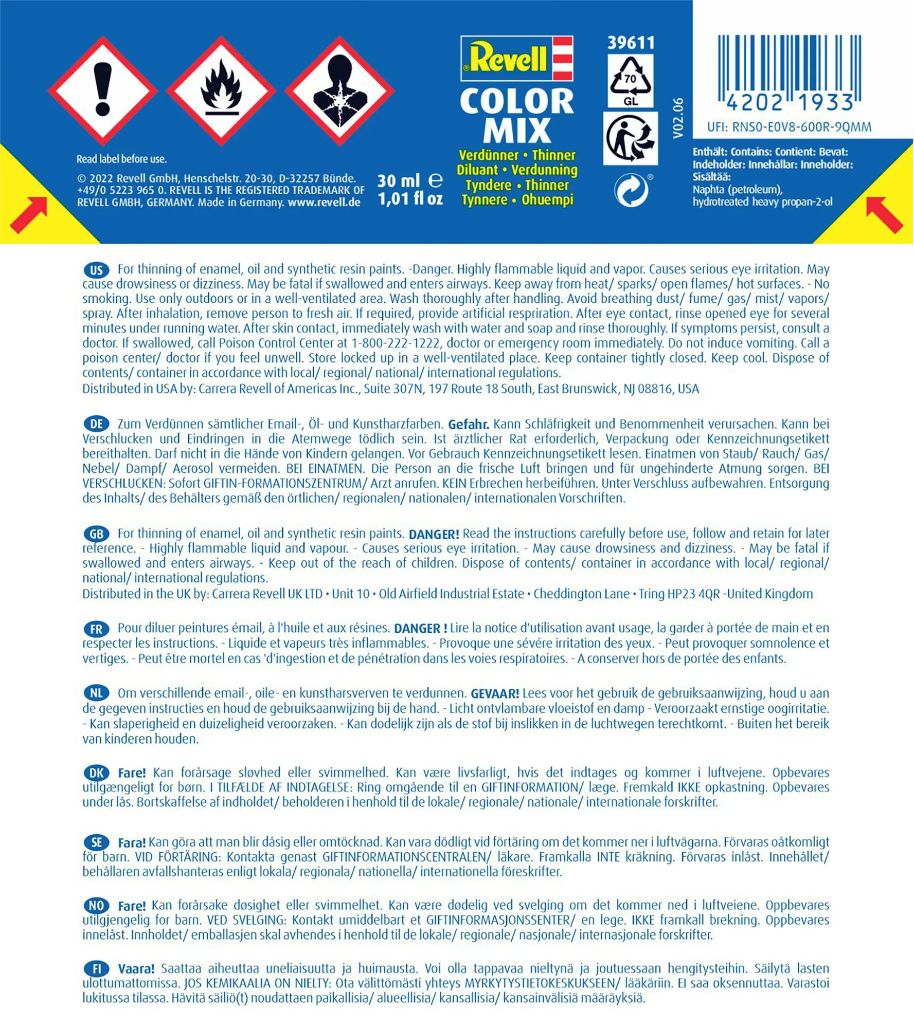 Revell "Color Mix" Email Enamel Thinner - 30ml - Image 4